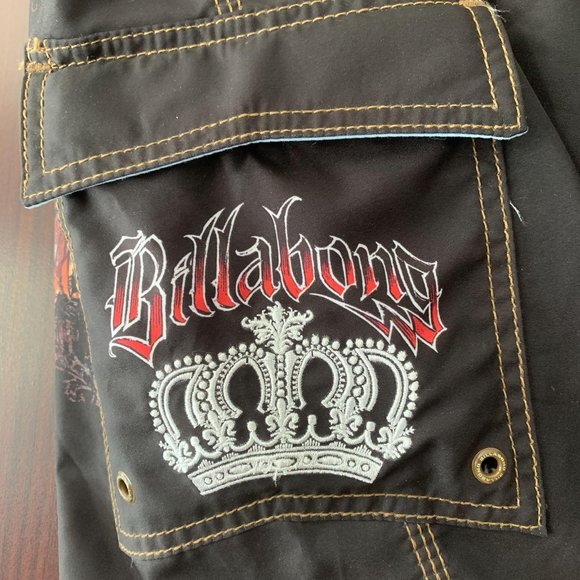 Vintage Billabong Black Rocker Edge Boardshorts 38 - Picture 3 of 6